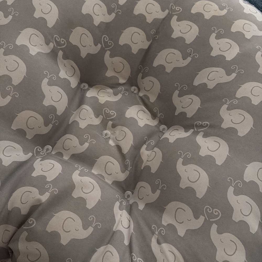Boppy Gray and White Elephant Pillow